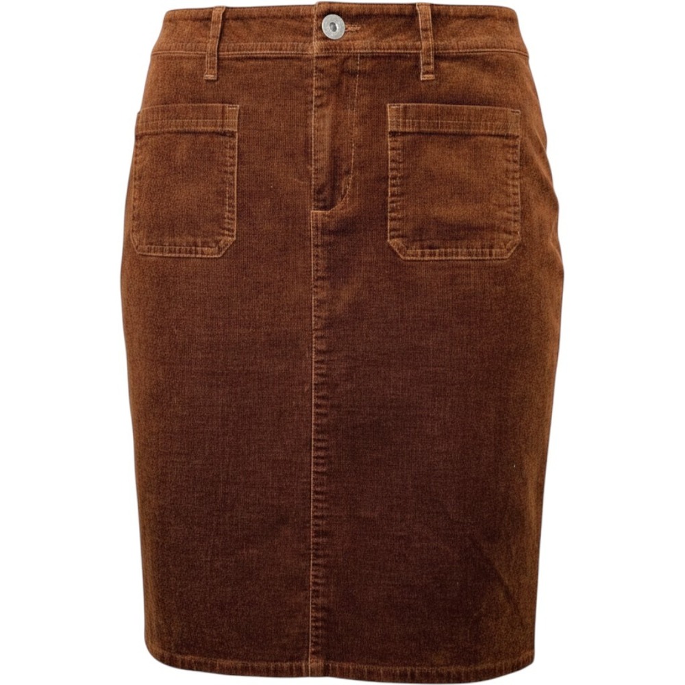 J.Jill Womens Brown Corduroy Pencil Skirt Five Pocket Knee Length Straight Skirt